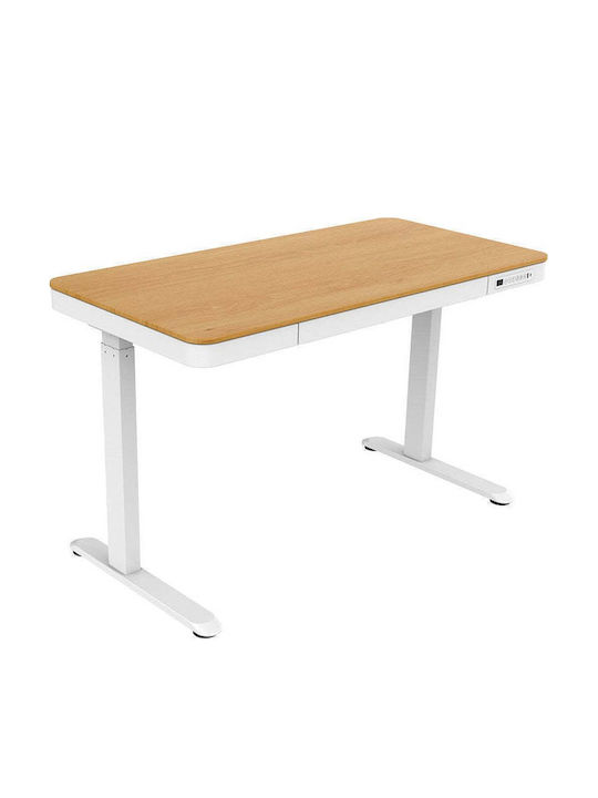 Ηλεκτρικό Γραφείο Ξύλινο White/oak με Μεταλλικά Πόδια & USB θύρες 140x70εκ. - Image 3