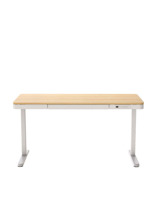 Ηλεκτρικό Γραφείο Ξύλινο White/oak με Μεταλλικά Πόδια & USB θύρες 140x70εκ. - Image 7