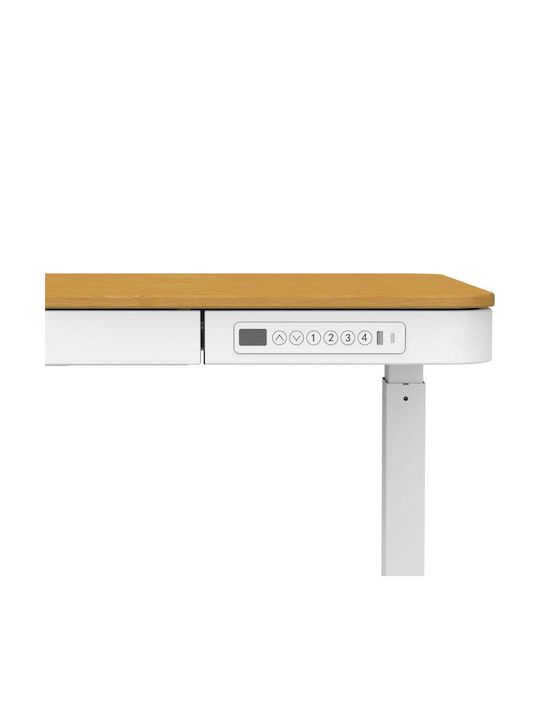 Ηλεκτρικό Γραφείο Ξύλινο White/oak με Μεταλλικά Πόδια & USB θύρες 140x70εκ. - Image 6