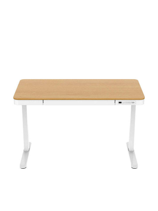 Ηλεκτρικό Γραφείο Ξύλινο White/oak με Μεταλλικά Πόδια & USB θύρες 140x70εκ. - Image 8