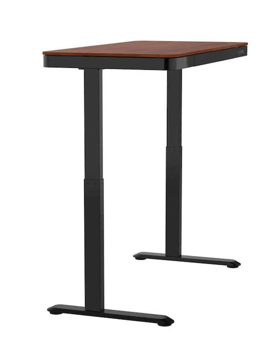 Ηλεκτρικό Γραφείο Ξύλινο Black/walnut με Μεταλλικά Πόδια & USB θύρες 140x70x50εκ. - Image 7