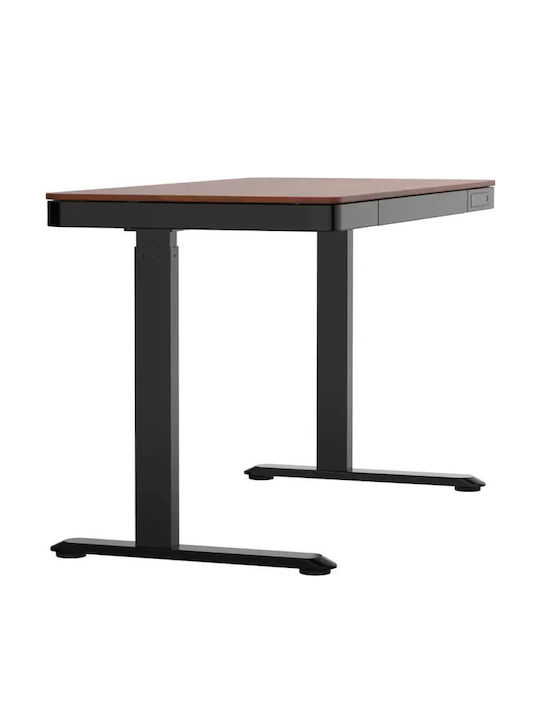 Ηλεκτρικό Γραφείο Ξύλινο Black/walnut με Μεταλλικά Πόδια & USB θύρες 140x70x50εκ. - Image 6