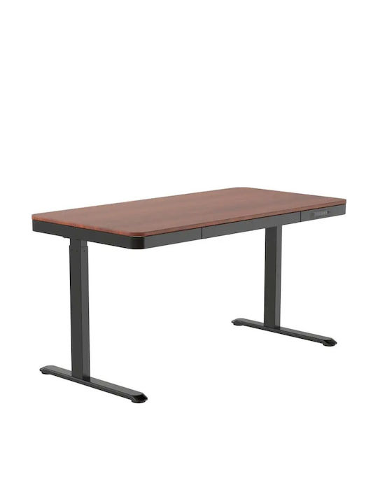 Ηλεκτρικό Γραφείο Ξύλινο Black/walnut με Μεταλλικά Πόδια & USB θύρες 140x70x50εκ. - Image 3