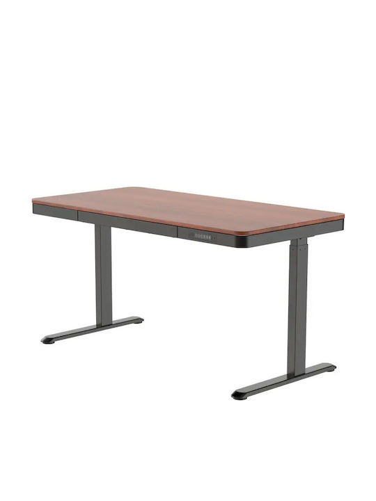 Ηλεκτρικό Γραφείο Ξύλινο Black/walnut με Μεταλλικά Πόδια & USB θύρες 140x70x50εκ. - Image 8