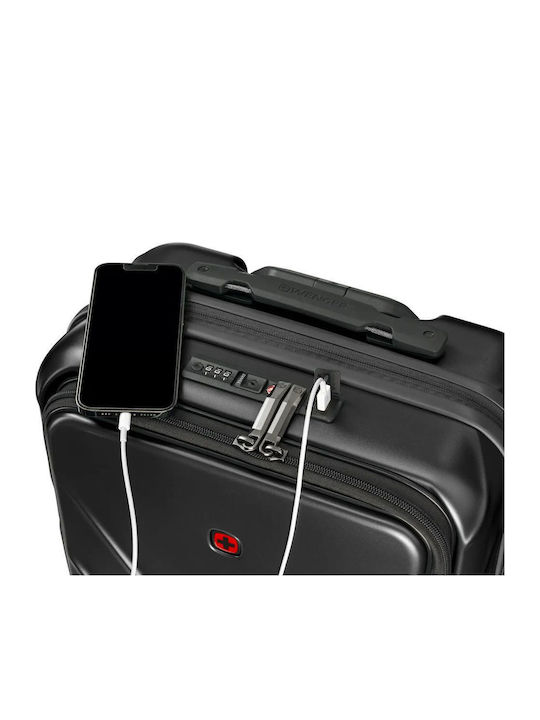 Wenger Carry-on Βαλίτσα Ταξιδίου Καμπίνας Σκληρή Μαύρη με 4 Ρόδες Ύψους 54εκ. 653323 - Image 3