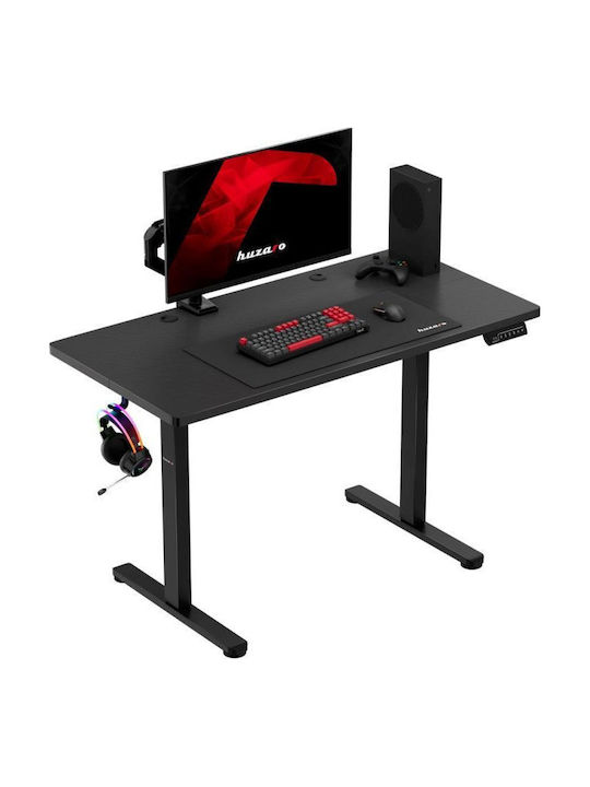 Ηλεκτρικό Γραφείο Gaming Hero Ξύλινο Black με Μεταλλικά Πόδια & Ρυθμιζόμενο Ύψος 120x60εκ. HZ-HERO8.1BLACK - Image 9
