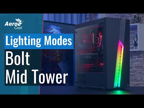 Aerocool Bolt Gaming Midi Tower Κουτί Υπολογιστή με Πλαϊνό Παράθυρο και RGB Φωτισμό Μαύρο - Image 13