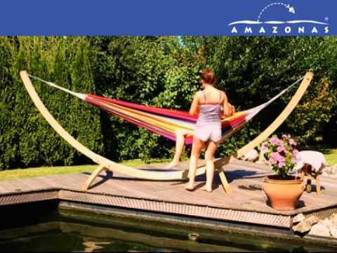 Amazonas Troja Βάση Αιώρας Ξύλινη Μπεζ 437x160x145cm AZ-4045500 - Image 3