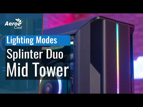 Aerocool Splinter Duo Gaming Midi Tower Κουτί Υπολογιστή με Πλαϊνό Παράθυρο και RGB Φωτισμό Μαύρο - Image 9
