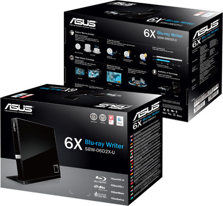 Asus SBW-06D2X-U Εξωτερικός Οδηγός Εγγραφής/Ανάγνωσης Blu-Ray/DVD/CD για Desktop / Laptop Μαύρο - Image 2