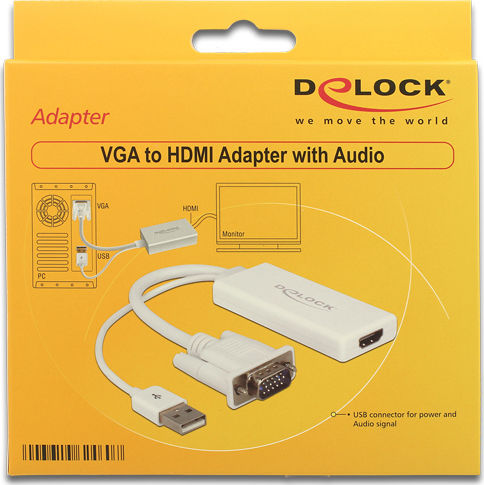 DeLock Μετατροπέας VGA male σε HDMI female Λευκό 1τμχ 62460 - Image 2