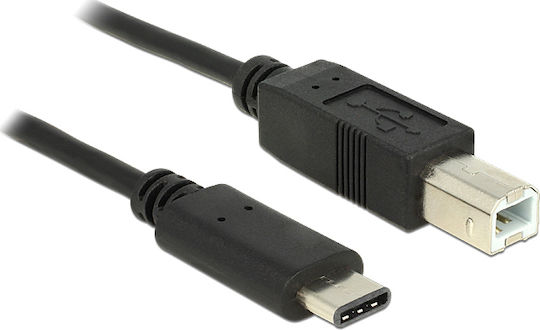DeLock 83601 USB 2.0 Cable USB-C male - USB-B Μαύρο 1m (83601) - Image 2