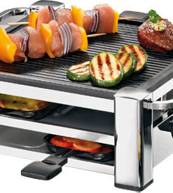 Rommelsbacher RCC 1000 Επιτραπέζια Ηλεκτρική Ψησταριά Raclette Αυλακωτής Πλάκας 1000W με Ρυθμιζόμενο Θερμοστάτη 22.5x37εκ. RCC 1000