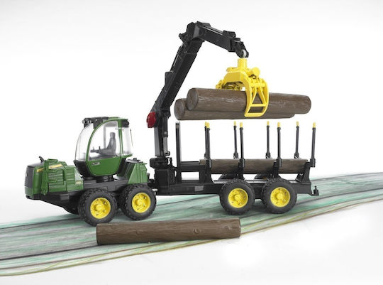 Bruder Τρακτέρ John Deere με Γερανό & 4 Κορμούς Τρακτέρ 1:16 Αγροτικό για 4+ Ετών - Image 2