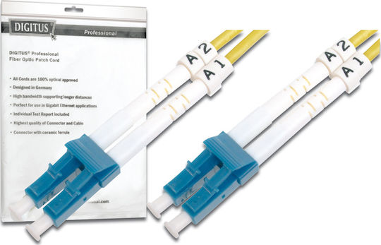 Digitus Καλώδιο Οπτικής Ίνας LC-LC 10m Κίτρινο 1τμχ DK-2933-10