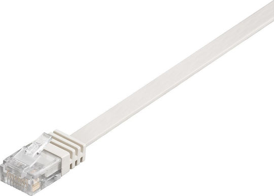Goobay Flat U/UTP Cat.6 Καλώδιο Δικτύου Ethernet 0.5m Λευκό 1τμχ 95150