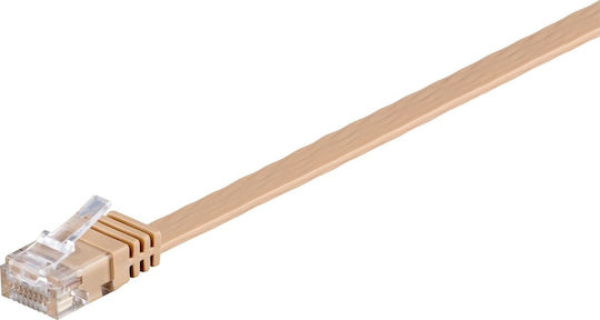 Goobay Flat U/UTP Cat.6 Καλώδιο Δικτύου Ethernet 10m Μπεζ 1τμχ 95881