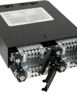 Alternative view of Icy Dock ToughArmor Rugged Full Metal 4 Bay 2.5 Inch SATA/SAS HDD And SDD Backplane Cage with locking Trays for External 5.25 Inch Bay Μαύρο MB994SK-1B
