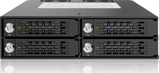 Icy Dock ToughArmor Rugged Full Metal 4 Bay 2.5 Inch SATA/SAS HDD And SDD Backplane Cage with locking Trays for External 5.25 Inch Bay Μαύρο MB994SK-1B - Image 3