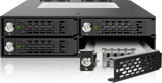 Icy Dock ToughArmor Rugged Full Metal 4 Bay 2.5 Inch SATA/SAS HDD And SDD Backplane Cage with locking Trays for External 5.25 Inch Bay Μαύρο MB994SK-1B - Image 4