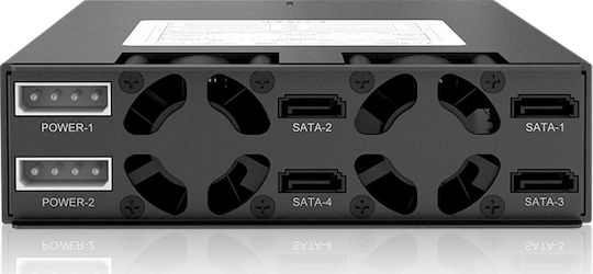 Icy Dock ToughArmor Rugged Full Metal 4 Bay 2.5 Inch SATA/SAS HDD And SDD Backplane Cage with locking Trays for External 5.25 Inch Bay Μαύρο MB994SK-1B - Image 6