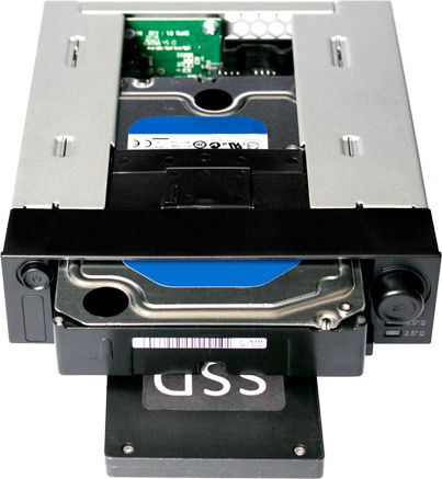Icy Dock DuoSwap 2.5 inch-3.5 inch Hot-Swap SATA/SAS HDD/SSD Trayless Mobile Rack Backplane Cage for External 5.25Inch Drive Bay Μαύρο - Image 2