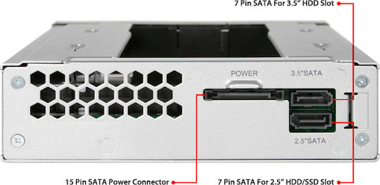Icy Dock DuoSwap 2.5 inch-3.5 inch Hot-Swap SATA/SAS HDD/SSD Trayless Mobile Rack Backplane Cage for External 5.25Inch Drive Bay Μαύρο - Image 3