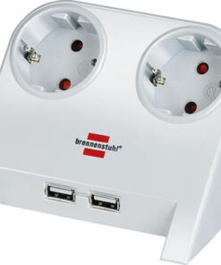 Brennenstuhl 1153520222 Πολύπριζο Aσφαλείας 2 Θέσεων με 2 USB-A και Καλώδιο 1.8m 1153520222