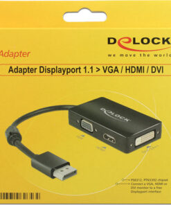 Alternative view of DeLock Μετατροπέας DisplayPort male σε DVI-D / HDMI / VGA female 1τμχ 62656