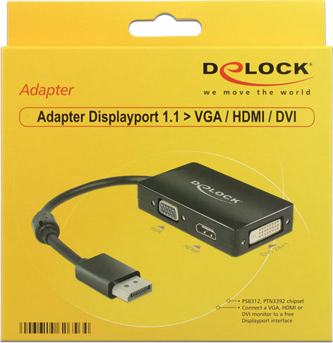 DeLock Μετατροπέας DisplayPort male σε DVI-D / HDMI / VGA female 1τμχ 62656 - Image 2