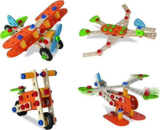 Heros-Toys Παιχνίδι Κατασκευών Ξύλινo Ξύλινο Constructor 85τμχ - 4 Κατασκευές 100039031 - Image 2