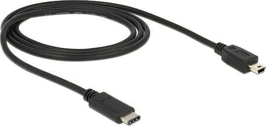 DeLock Regular USB 2.0 Cable USB-C male - mini USB-B male Μαύρο 1m (83603) - Image 2