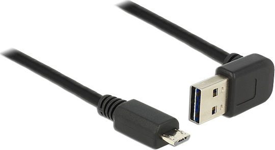 DeLock Angle (90°) USB 2.0 to micro USB Cable Μαύρο 1m (83535)