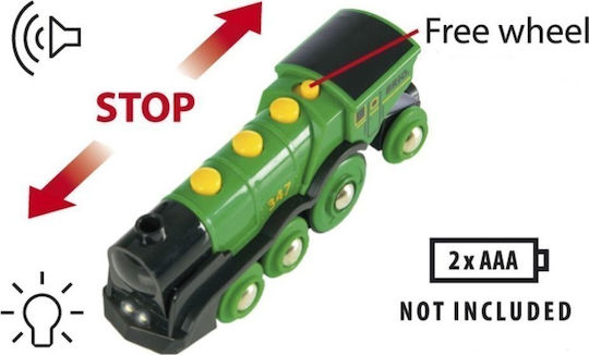 Brio Toys Big Green Action Locomotive Τρενάκι με Ήχο και Φως για 3+ Ετών 33593 - Image 3