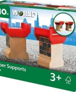 Brio Toys Super Supports Ράγες Σιδηρόδρομου από Ξύλο 33254
