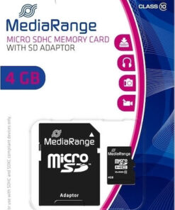 Alternative view of MediaRange microSDHC 4GB Class 10 High Speed με αντάπτορα