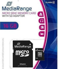 Alternative view of MediaRange MR958 microSDHC 16GB Class 10 A1 High Speed με αντάπτορα