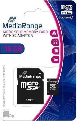 MediaRange MR958 microSDHC 16GB Class 10 A1 High Speed με αντάπτορα - Image 2