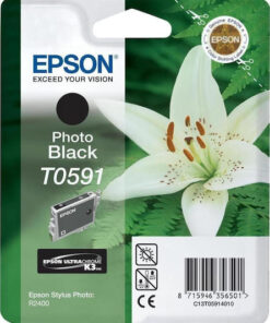 Epson T0591 Γνήσιο Μελάνι Εκτυπωτή InkJet Photo Μαύρο (C13T05914010)
