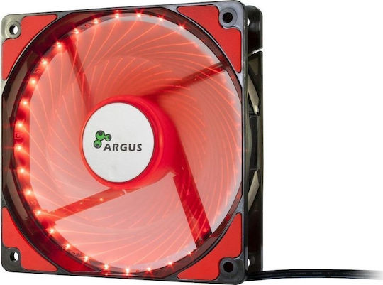Inter-Tech L-12025 Case Fan με Κόκκινο Φωτισμό και Σύνδεση 3-Pin / 4-Pin Molex