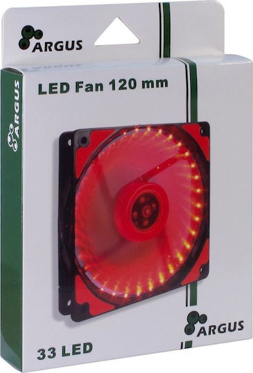 Inter-Tech L-12025 Case Fan με Κόκκινο Φωτισμό και Σύνδεση 3-Pin / 4-Pin Molex - Image 3