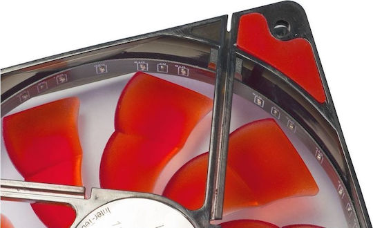 Inter-Tech L-12025 Case Fan με Κόκκινο Φωτισμό και Σύνδεση 3-Pin / 4-Pin Molex - Image 5