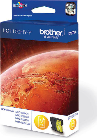 Brother LC1100 High Yield Γνήσιο Μελάνι Εκτυπωτή InkJet Κίτρινο (LC-1100HYY) - Image 2