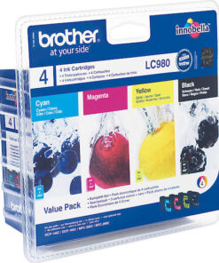 Alternative view of Brother LC980 Γνήσιο Πακέτο 4 Μελανιών Εκτυπωτή InkJet Κίτρινο / Κυανό / Ματζέντα / Μαύρο (LC-980VALBP)