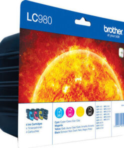 Brother LC980 Γνήσιο Πακέτο 4 Μελανιών Εκτυπωτή InkJet Κίτρινο / Κυανό / Ματζέντα / Μαύρο (LC-980VALBP)