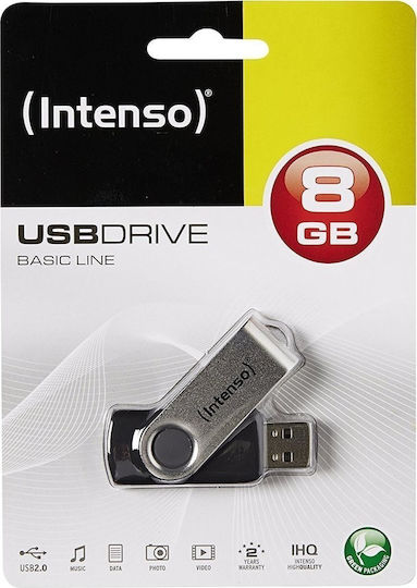 Intenso Basic Line 8GB USB 2.0 Stick Ασημί - Image 4
