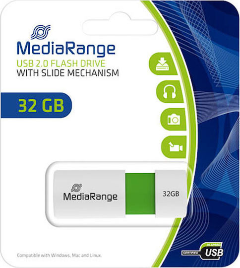 MediaRange 32GB USB 2.0 Stick Λευκό - Image 2