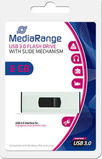 MediaRange 8GB USB 3.0 Stick Λευκό - Image 3