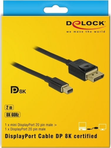 DeLock Cable mini DisplayPort male - DisplayPort male 2m (84928) - Image 3