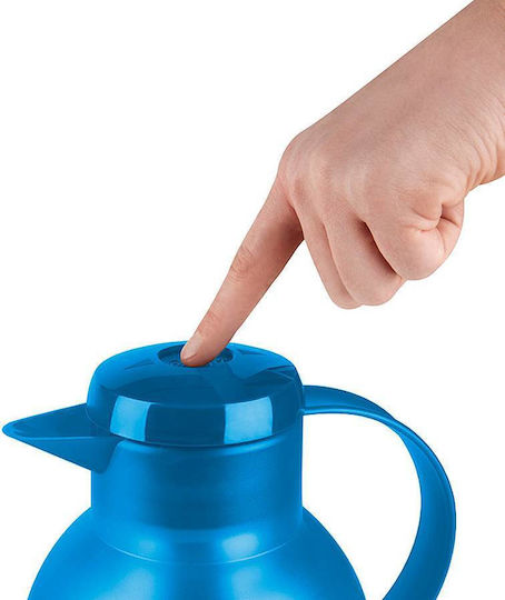 Emsa Jug Quick Press Translucent Κανάτα Θερμός Πλαστικό 1lt Μπλε με Λαβή - Image 6